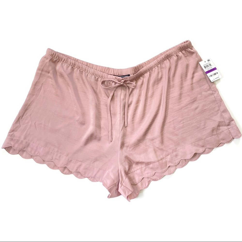 NWT! Inc Scalloped-Hem Pajama Shorts Pink - Picture 3 of 5